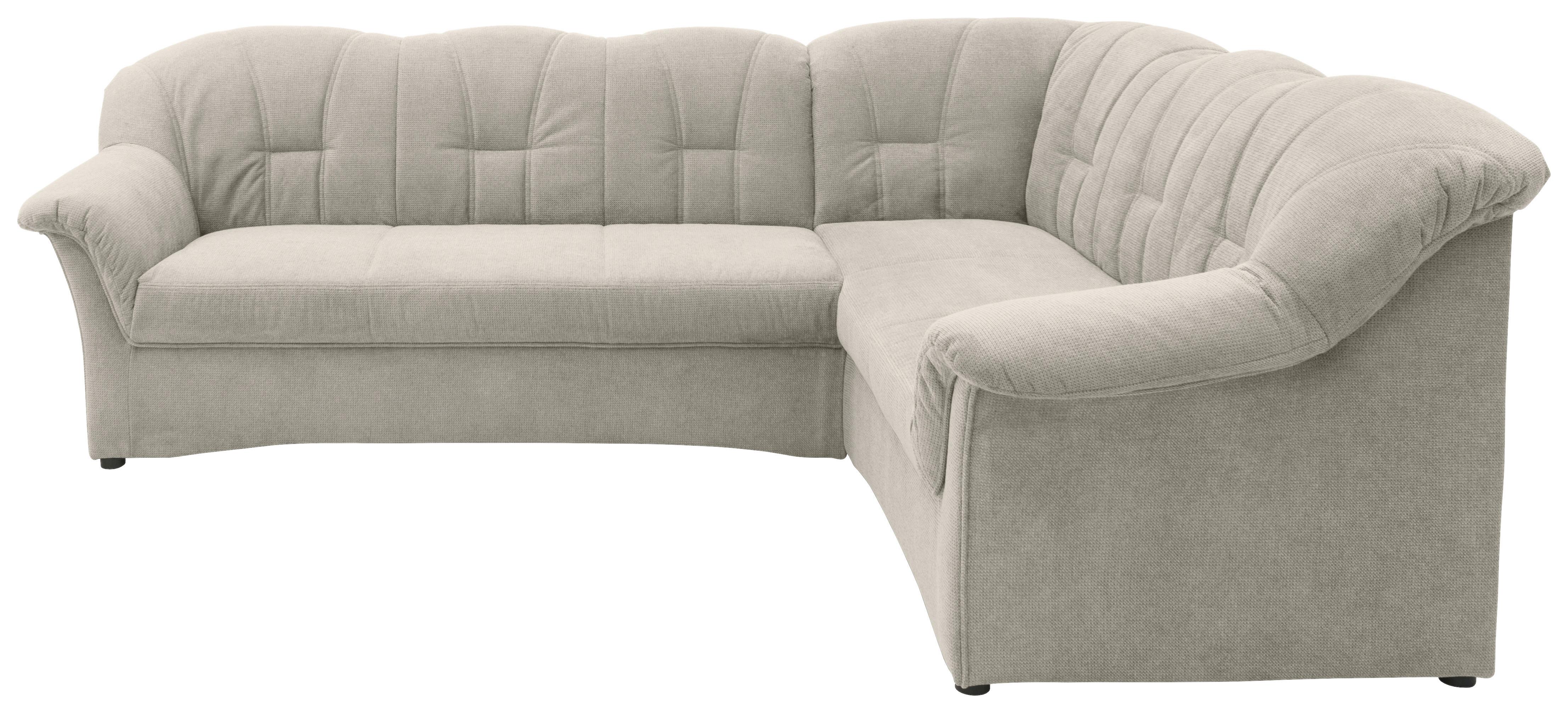 Ecksofa Papenburg Hellgrau - Hellgrau/Schwarz, KONVENTIONELL, Textil (243/192cm) - MID.YOU