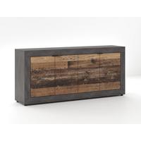 Sideboard Lunea - Alteiche/Schwarz, Design, Holzwerkstoff (180/86/42cm) - MID.YOU