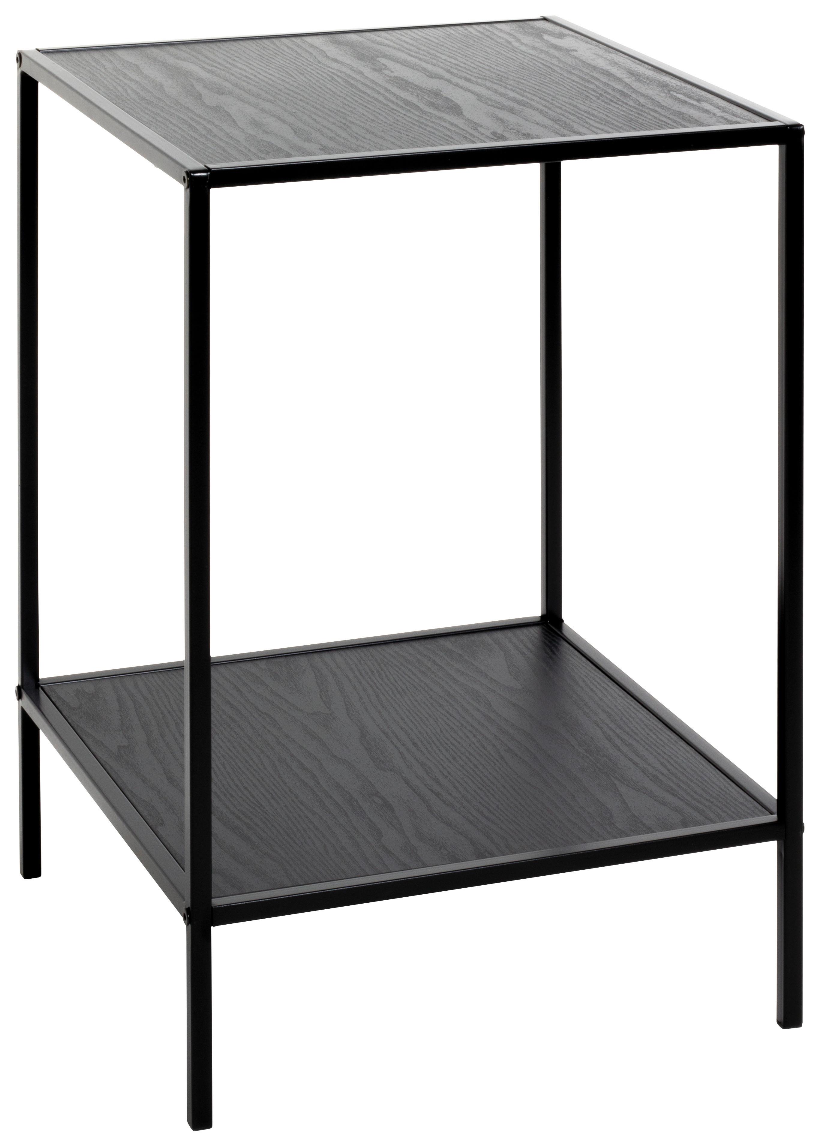 Beistelltisch mit Ablagefach Mira, Schwarz - Schwarz, MODERN, Holzwerkstoff/Metall (40/60/40cm)