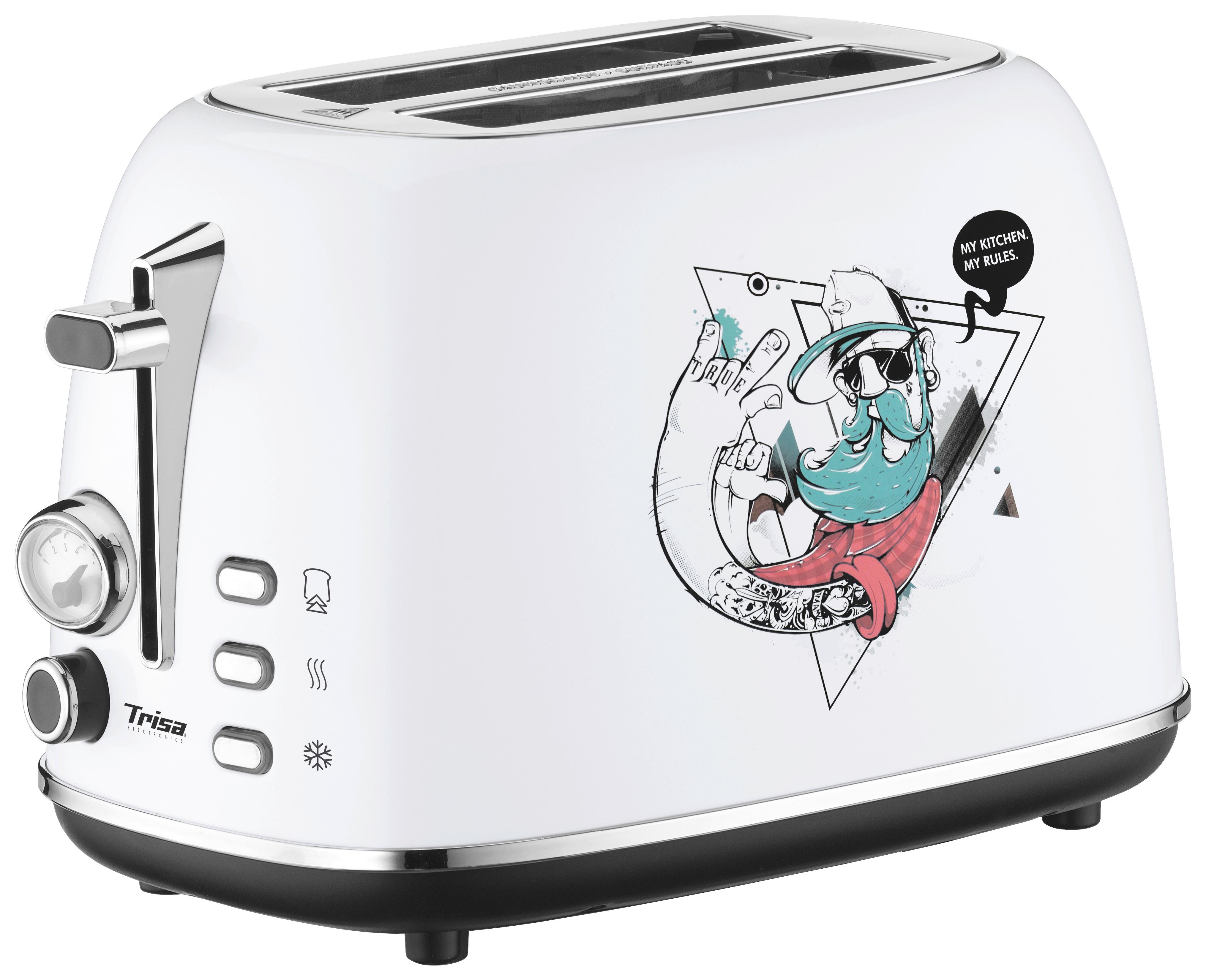 Toaster Street Art Weiß - Weiß, KONVENTIONELL, Metall (18/28/18cm) - Trisa Electronics