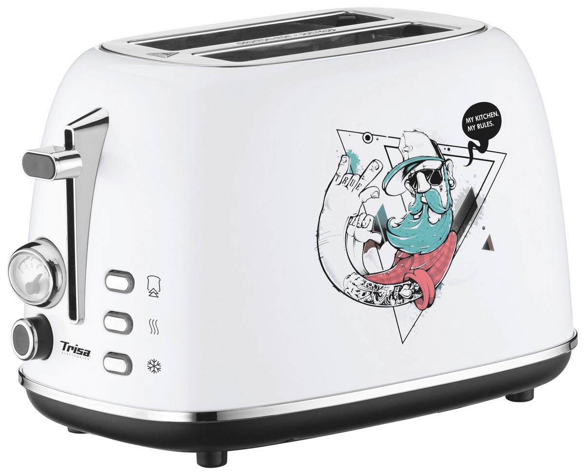 Toaster Street Art Weiß - Weiß, KONVENTIONELL, Metall (18/28/18cm) - Trisa Electronics