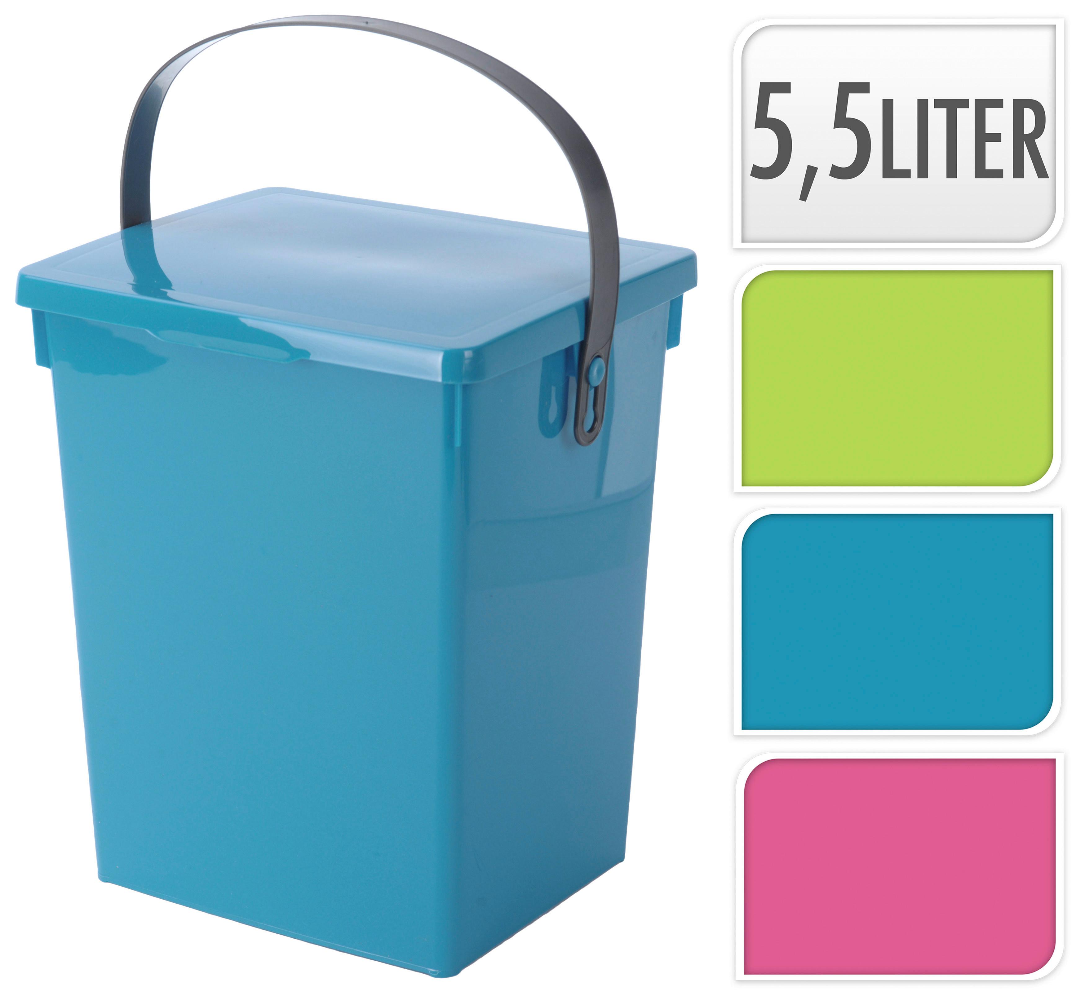 Komposteimer Waldi - Blau/Pink, KONVENTIONELL, Kunststoff (23,5/18/26,5cm)
