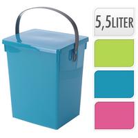 Komposteimer Waldi - Blau/Pink, KONVENTIONELL, Kunststoff (23,5/18/26,5cm)