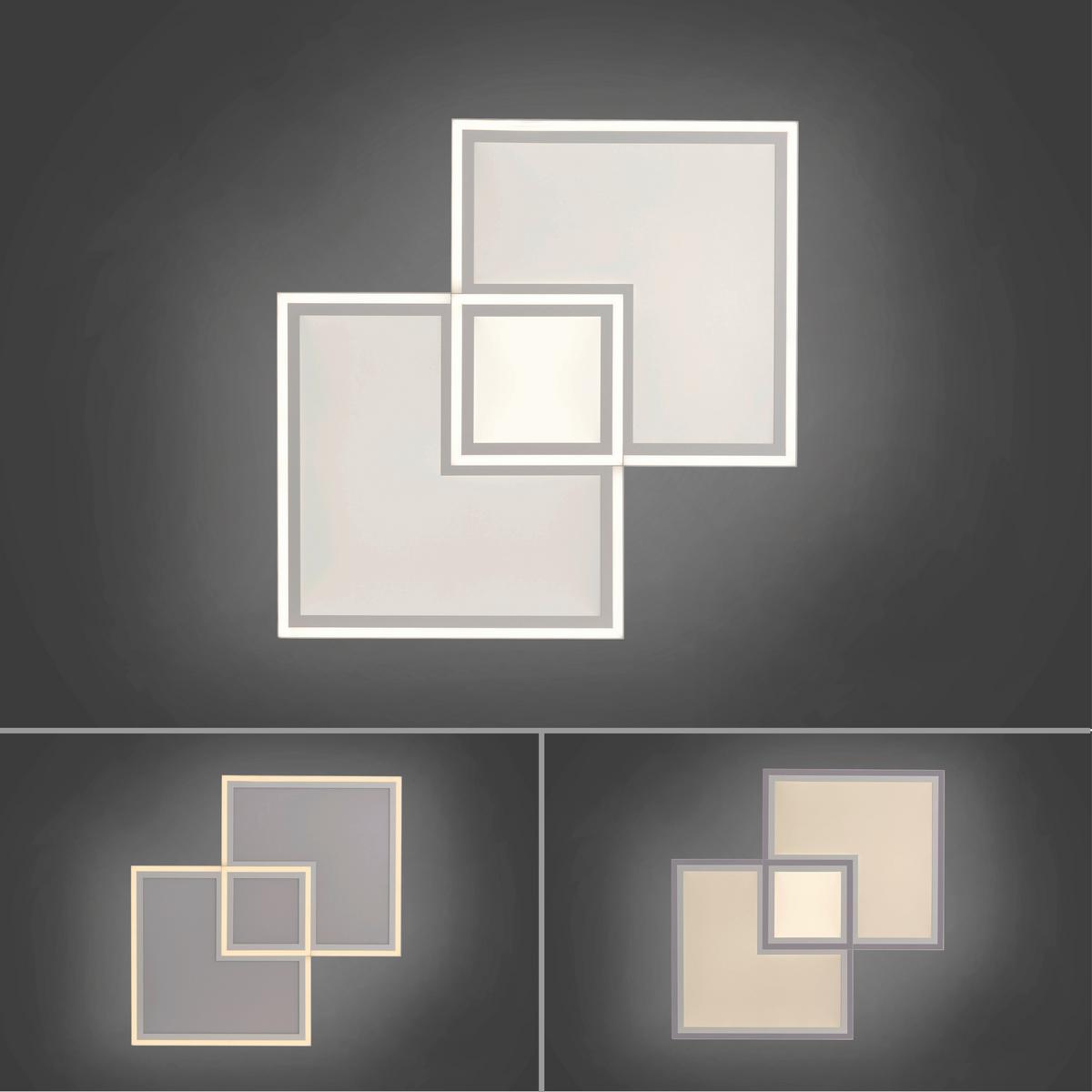 Led-deckenleuchte Edging L: 67,7 Cm Dimmbar Mit Schalter - Weiß, Design, Kunststoff/Metall (67,7/67,7/5,8cm)