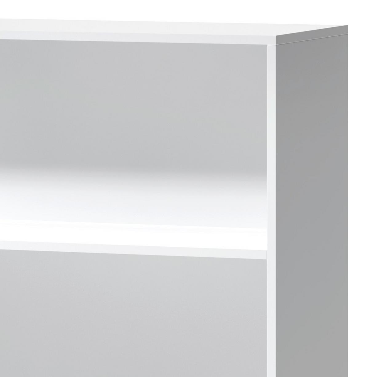 Regál se 3 příhradkami - bílý - bílá/černá, Basics, kompozitní dřevo/plast (80/116/38cm) - P & B