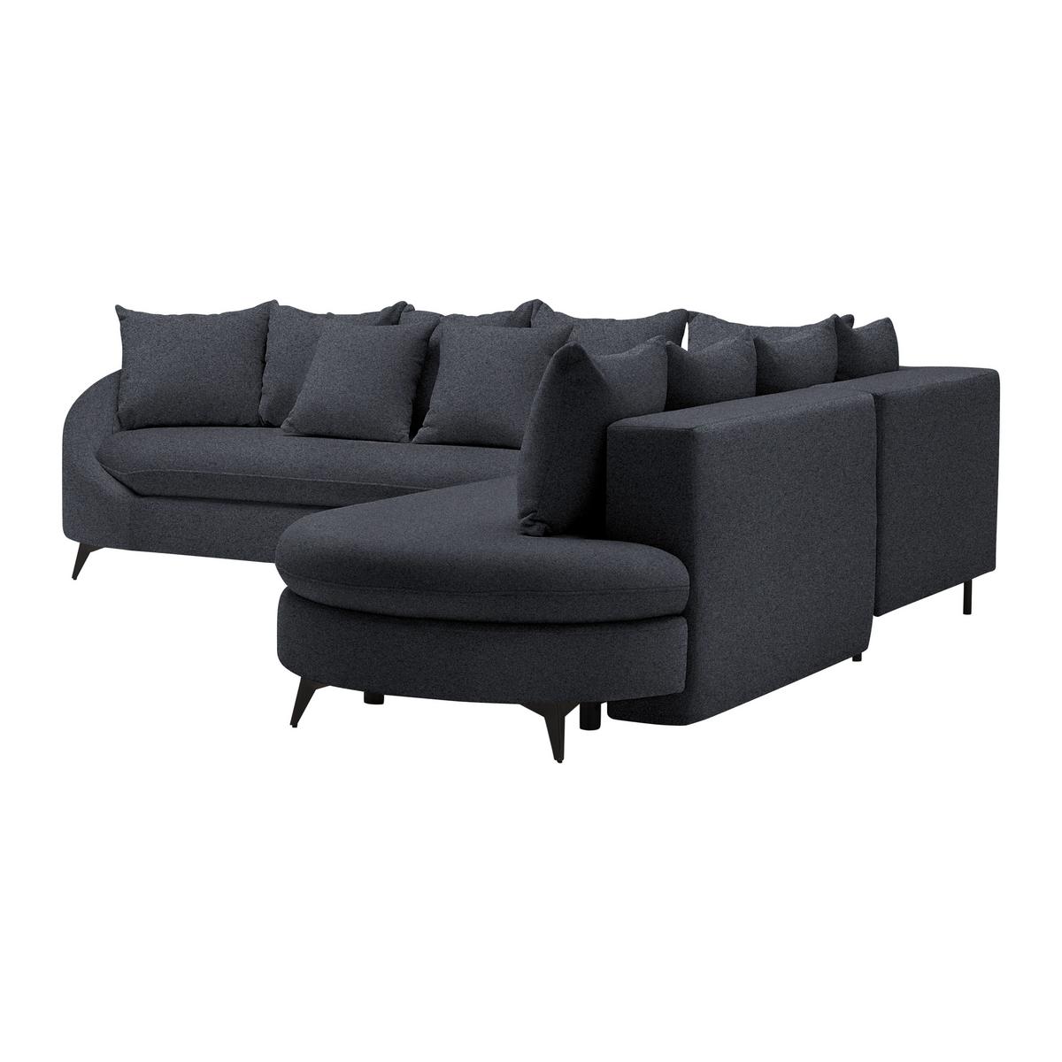 Rohová sedačka AXEL, pravá, tmavě šedá tkanina - černá/tmavě šedá, Moderní, kov/textil (291/250cm) - Mömax