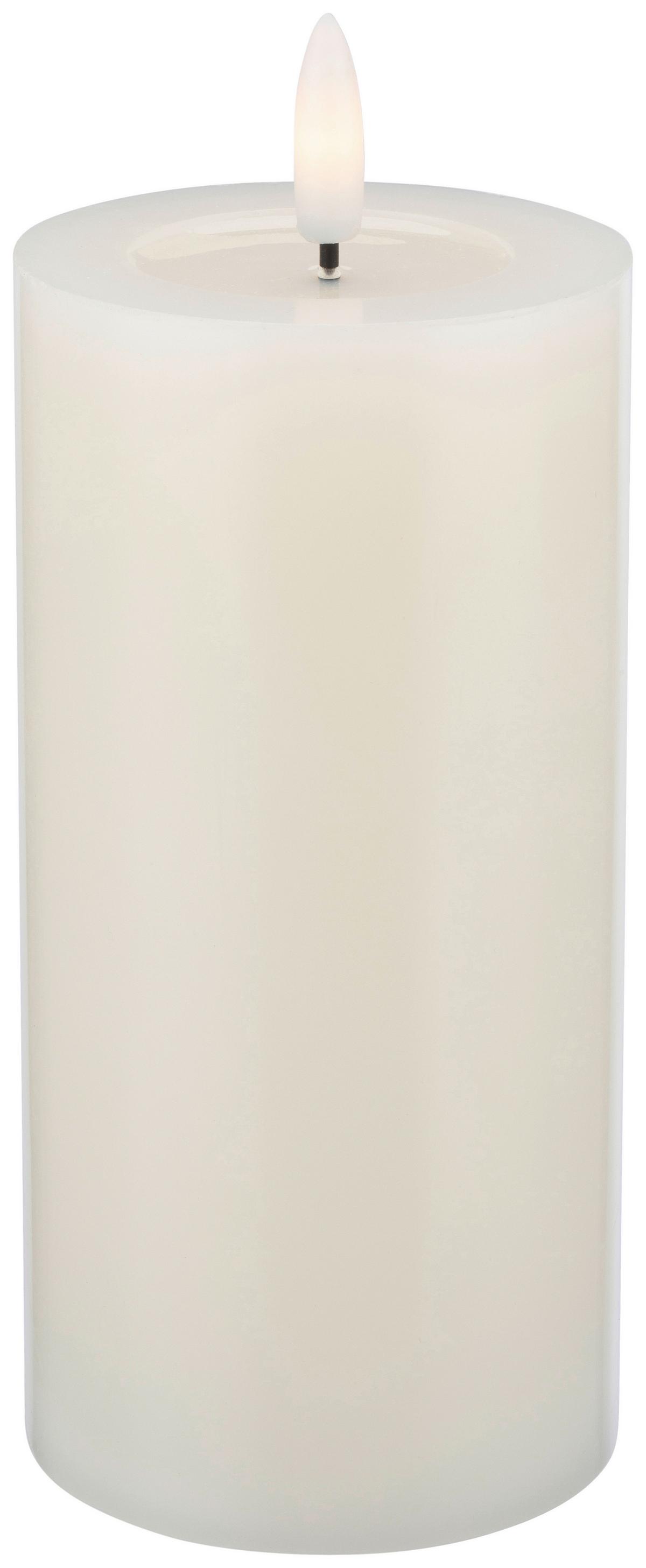 Led-kerze Mara Weiß Mit Timer, Ø/h: 7,5/12,8 Cm - Weiß, Basics, Naturmaterialien/Kunststoff (7,5/17,8cm) - James Wood