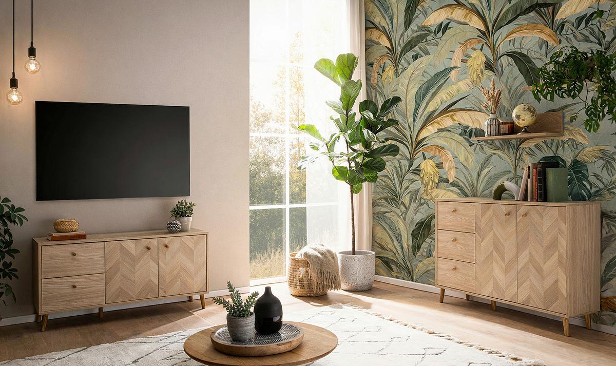 WANDBOARD Visby Eichefarben B: 40,8-80cm - Eichefarben, Design, Holzwerkstoff (40,8-80/15,7/17,5cm) - MID.YOU