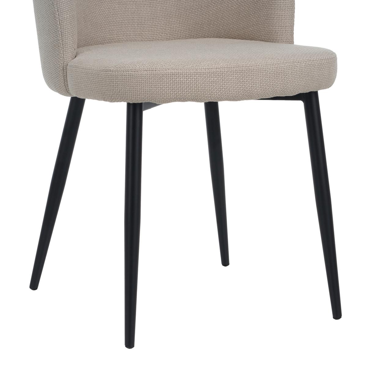 Vierfußstuhl Flo Webstoff Beige, B: 49 cm - Beige/Schwarz, KONVENTIONELL, Textil/Metall (49/78/58cm) - MID.YOU