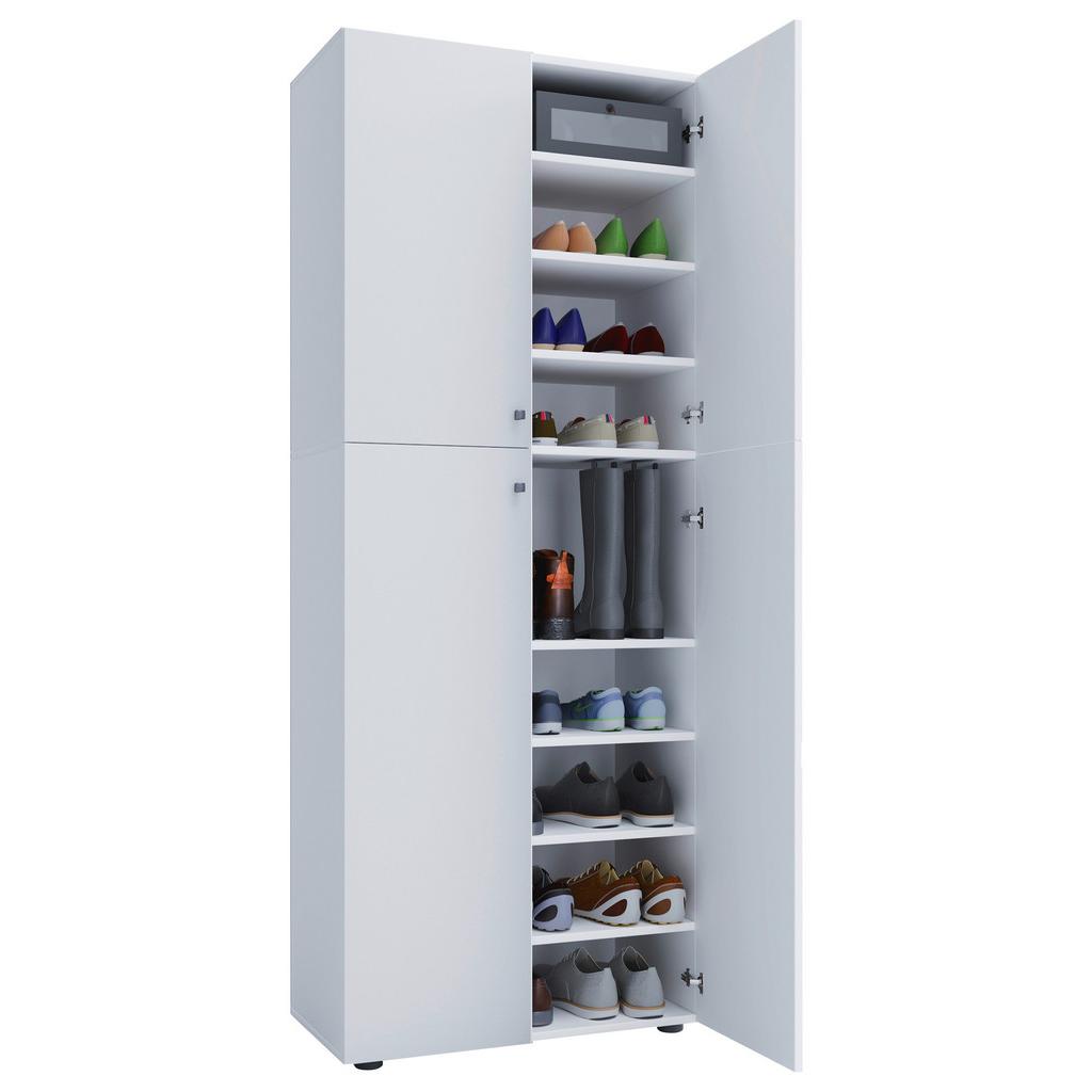 Schuhschrank Lona XXL 9 Fächer Weiß Dekor B: 70 cm