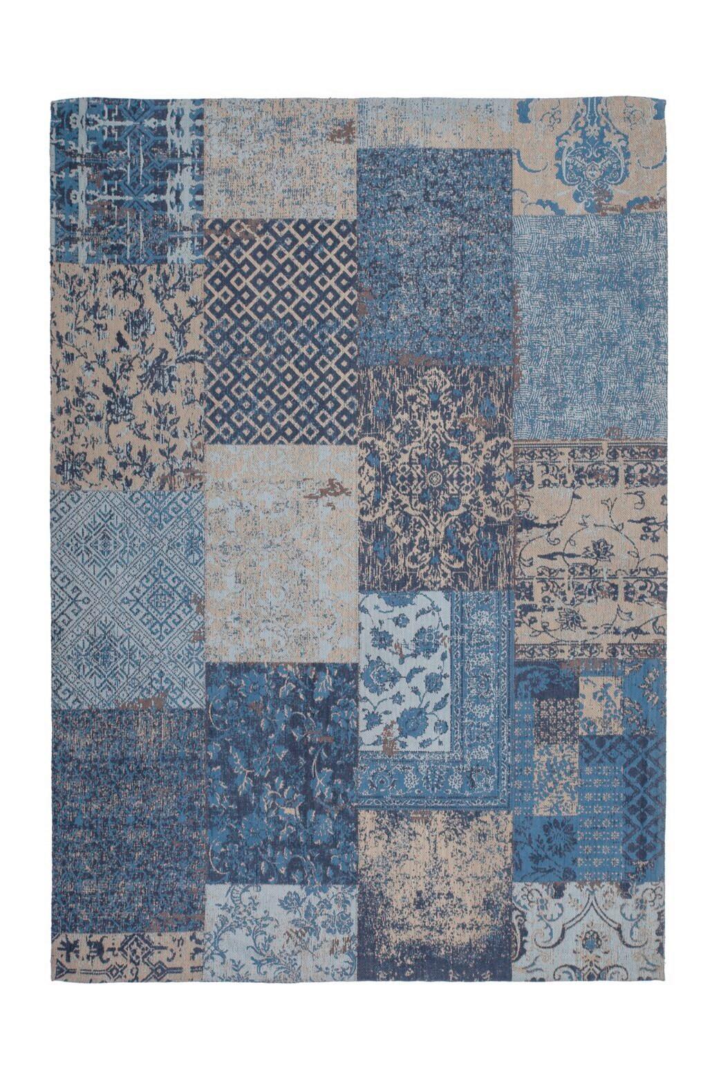 Flachwebteppich Symphony 160 Blau, 80x150 cm - Blau, KONVENTIONELL, Textil (80/150cm) - Kayoom