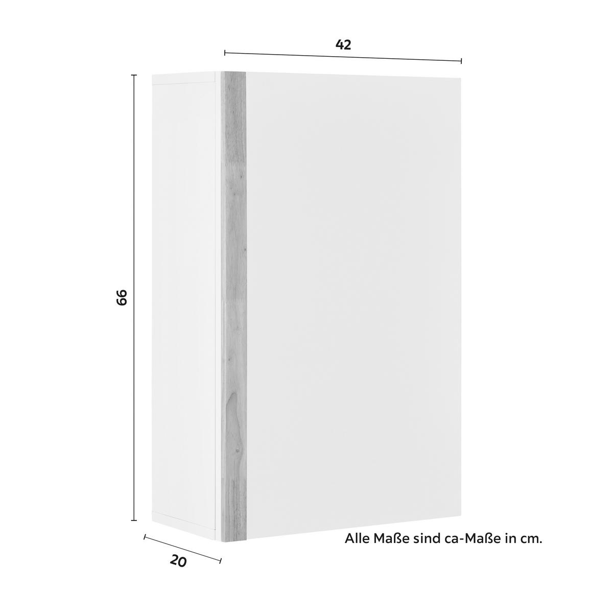 Závěsná skřiňka RICO - bílá/přírodní barvy, Moderní, dřevo (42/66/20cm) - Bessagi Home