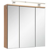 Spiegelschrank Giga mit LED 3- türig BHT: 70x70x19 cm - Eiche Artisan, MODERN, Glas/Holzwerkstoff (70/70/19cm)