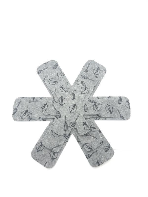 Serpenyővédő Tassilo - fekete/szürke, Konventionell, textil - Luca Bessoni