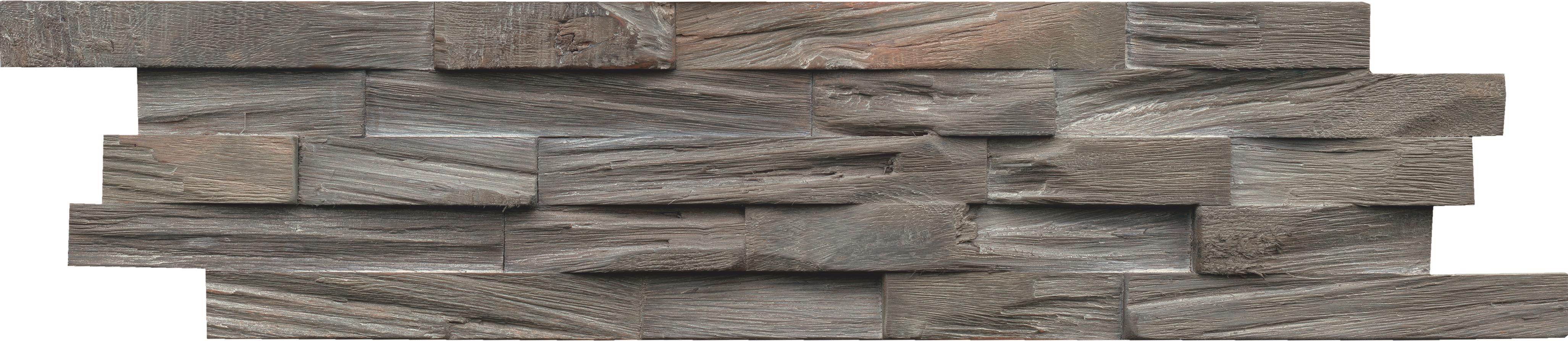 Wandverkleidung Beachwood Walnut Gun Smoked - Grau, Basics, Holz (61/15/2cm)
