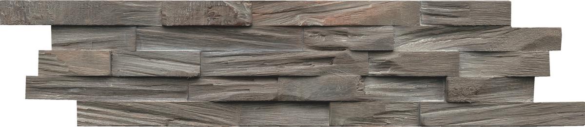 Wandverkleidung Beachwood Walnut Gun Smoked - Grau, Basics, Holz (61/15/2cm)