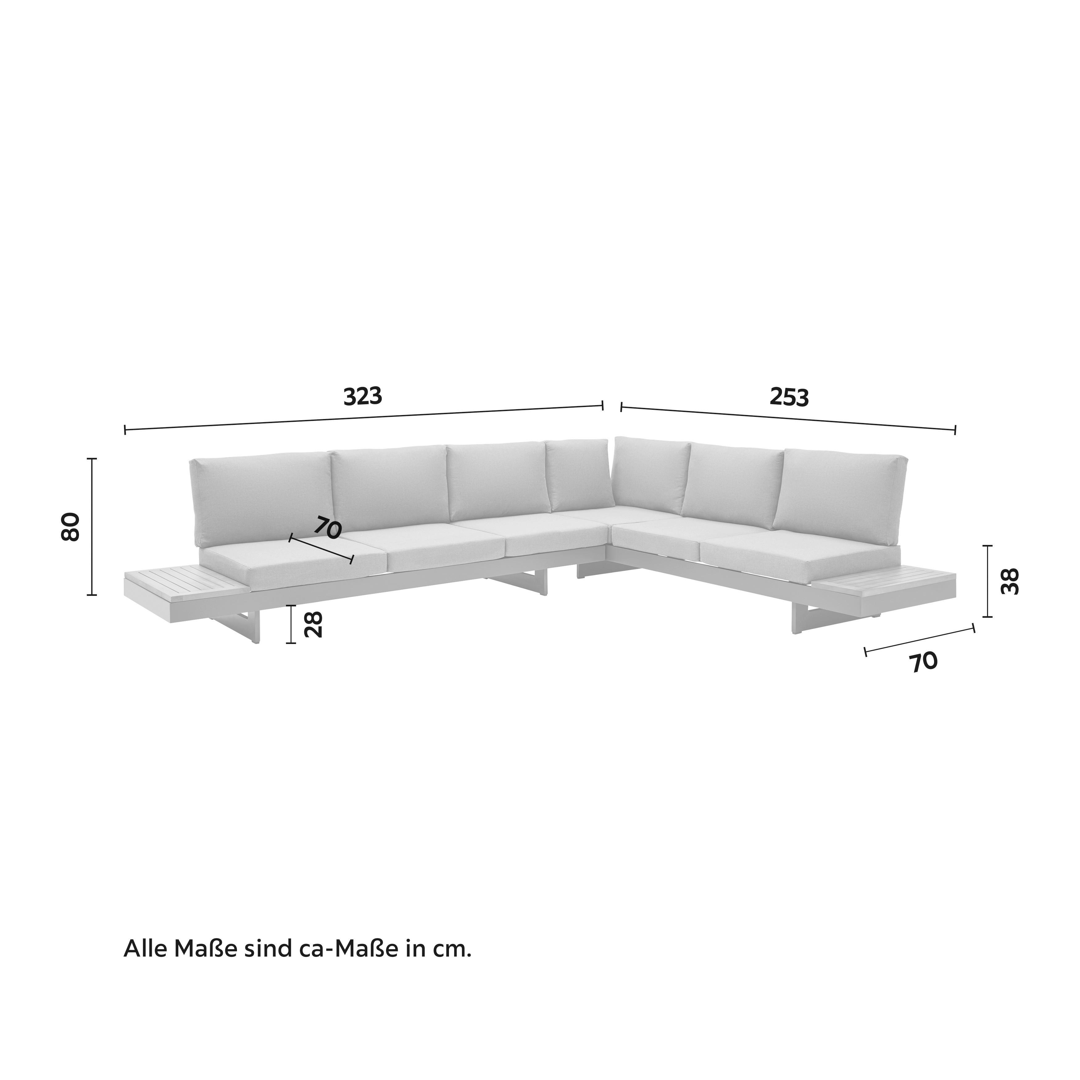 Záhradní Sedací Souprava Amaia - modrá/tmavě šedá, Moderní, kov/dřevo (253/323cm) - Bessagi Garden