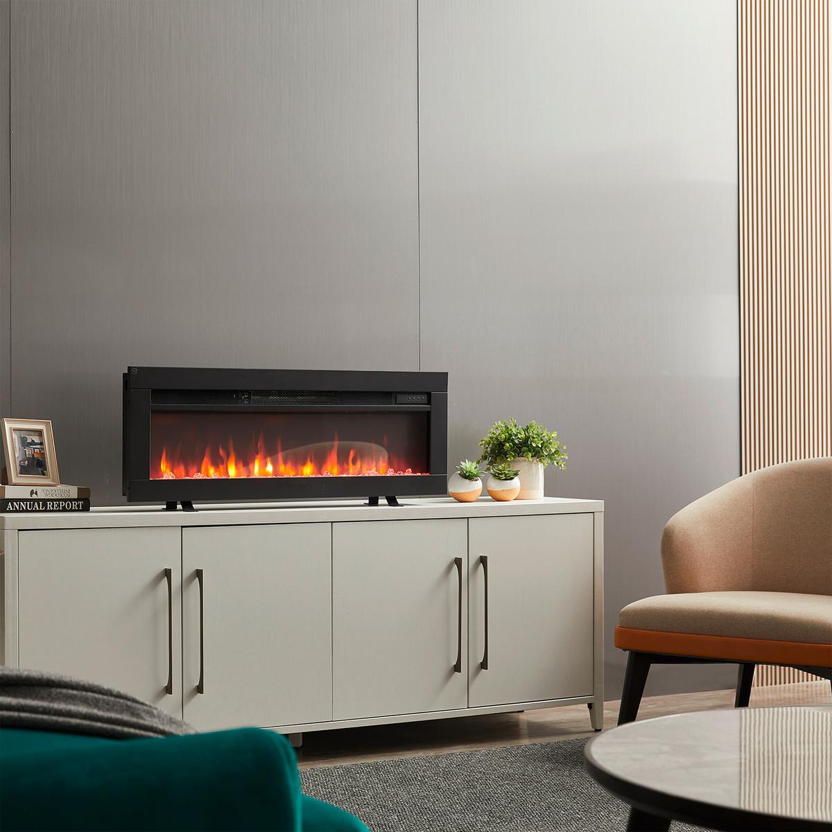 Elektrokamin Agnes 36" - Schwarz, Basics, Metall (92/33/15cm)