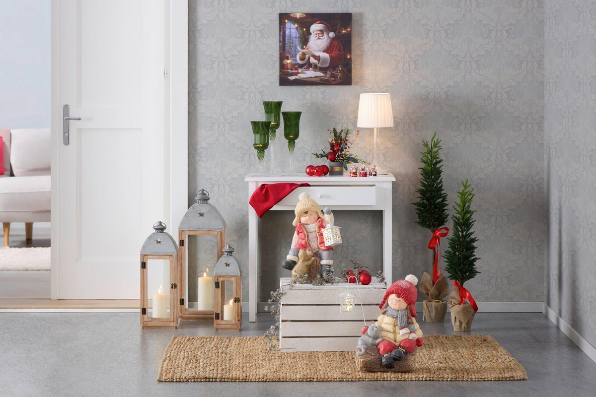 Dekofigur Kind Linda - Gelb/Rot, KONVENTIONELL, Kunststoff (30/20/42cm) - Luca Bessoni