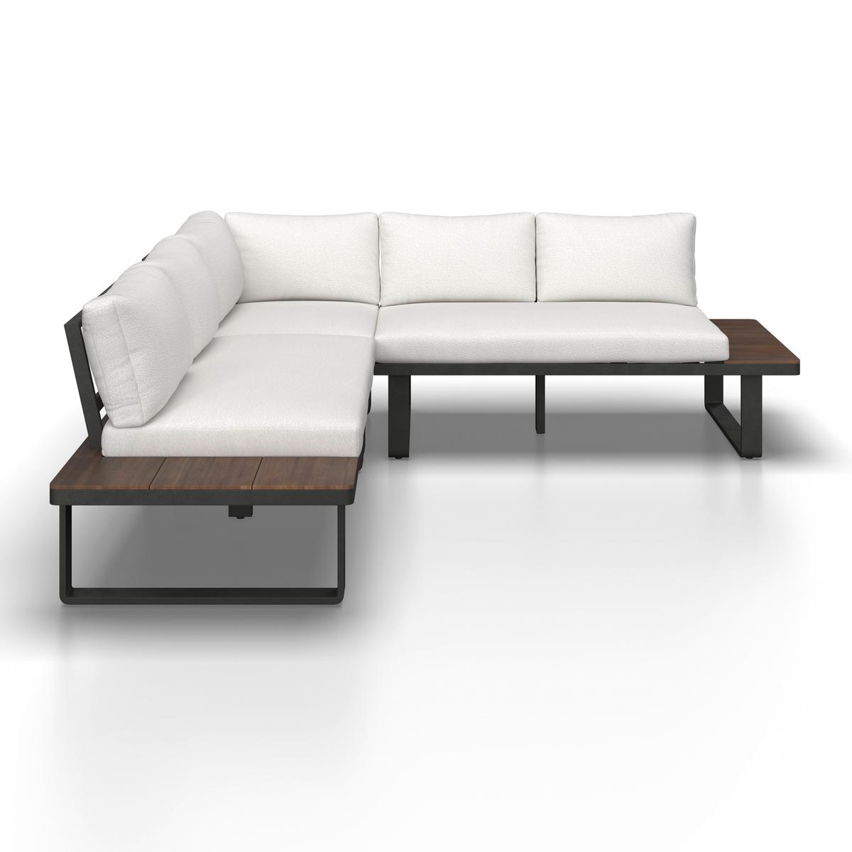 JEDÁLENSKÁ TERASOVÁ SÚPRAVA GIANNA - čierna/krémová, Modern, kov/drevo (221/71/76cm) - Bessagi Garden