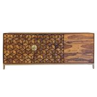 Sideboard Sheeshamfarben B: 180cm - Goldfarben/Sheeshamfarben, Natur, Holz (180/70/40cm) - Livetastic