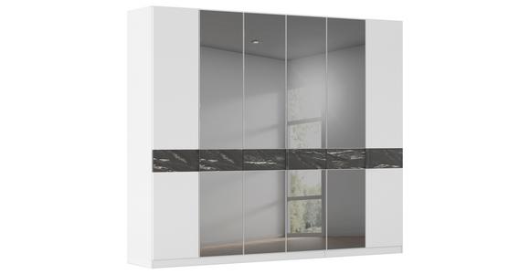 Drehtürenschrank Versity-D Alpinweiß/Marmoptik 6-Trg. - Weiß, Trend, Holzwerkstoff (271/229/54cm) - James Wood