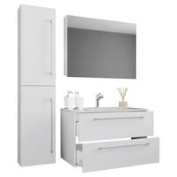 Badezimmer Badinos 4-Teilig Weiß B: 61 cm - Weiß, MODERN, Keramik/Holzwerkstoff (93cm) - MID.YOU