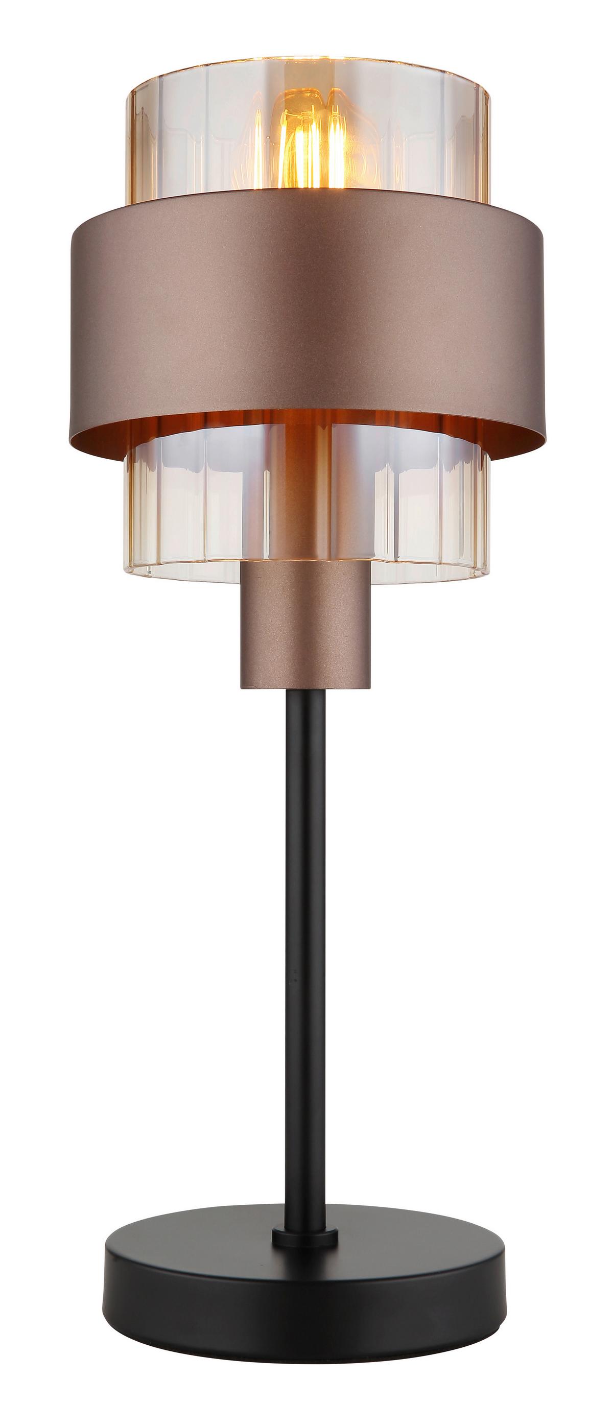 Tischleuchte 15560ta - Klar/Schwarz, Design, Glas/Kunststoff (18,5/47cm) - Globo