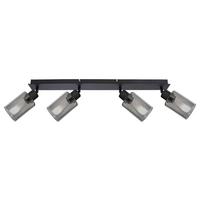 Bodové svietidlo Hadera, V: 21,5cm, čierna - čierna, Modern, kov/sklo (67/9/21,5cm) - Modern Living