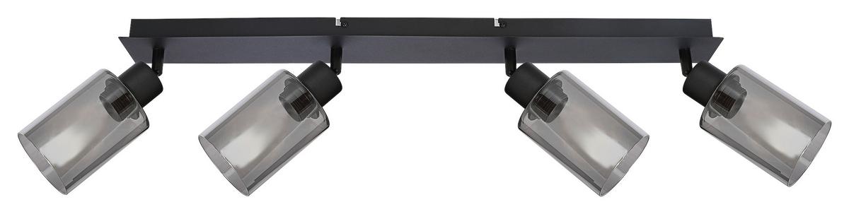 Bodové svietidlo Hadera, V: 21,5cm, čierna - čierna, Modern, kov/sklo (67/9/21,5cm) - Modern Living