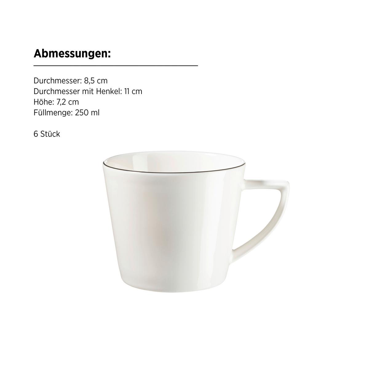 Kaffeeservice Sita Porzellan 6 Personen Geschirr Set - Schwarz/Weiß, Trend, Keramik - Mäser