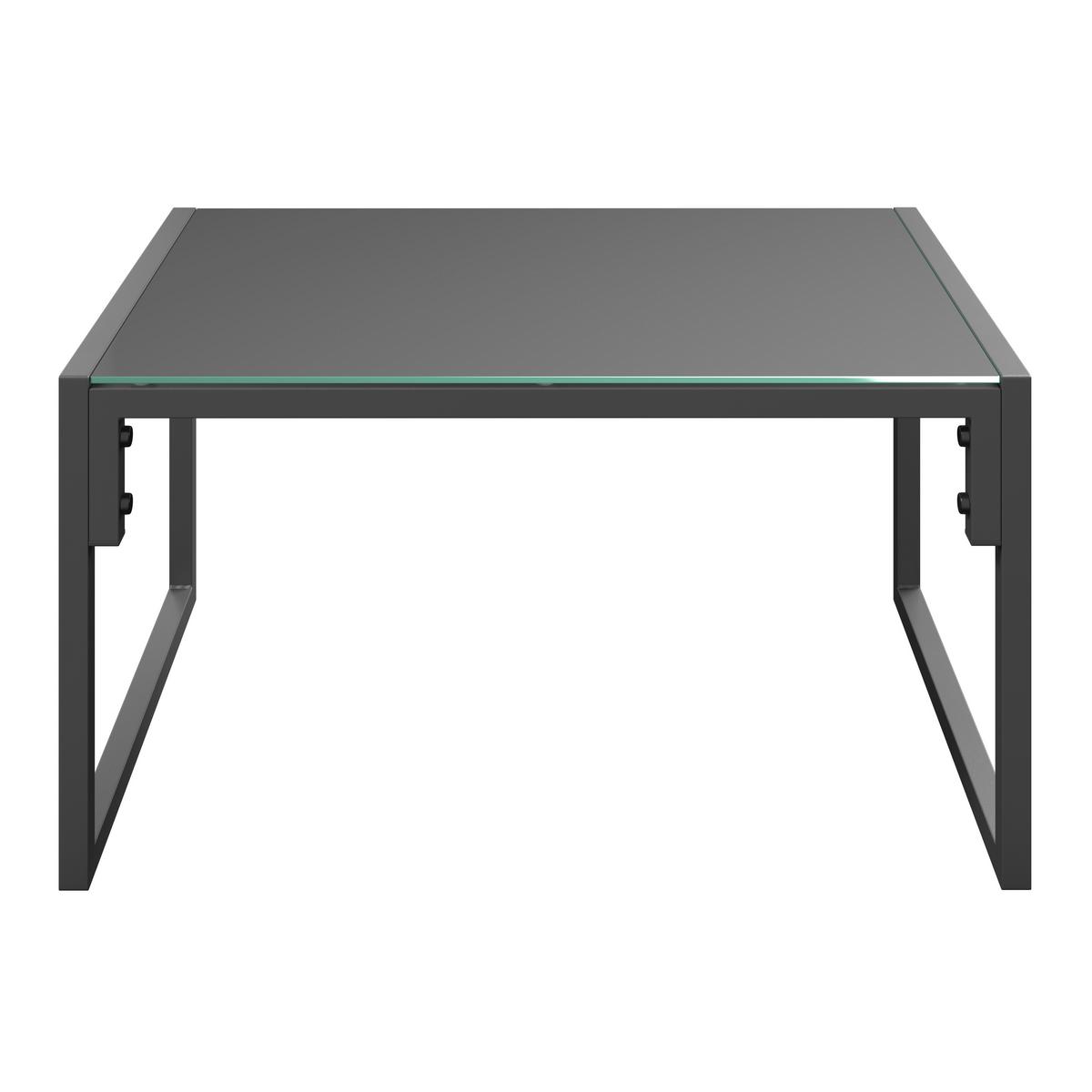 Loungegarnitur Göteborg *ph* - Dunkelgrau/Schwarz, MODERN, Glas/Textil (114/67/70cm) - Beldano