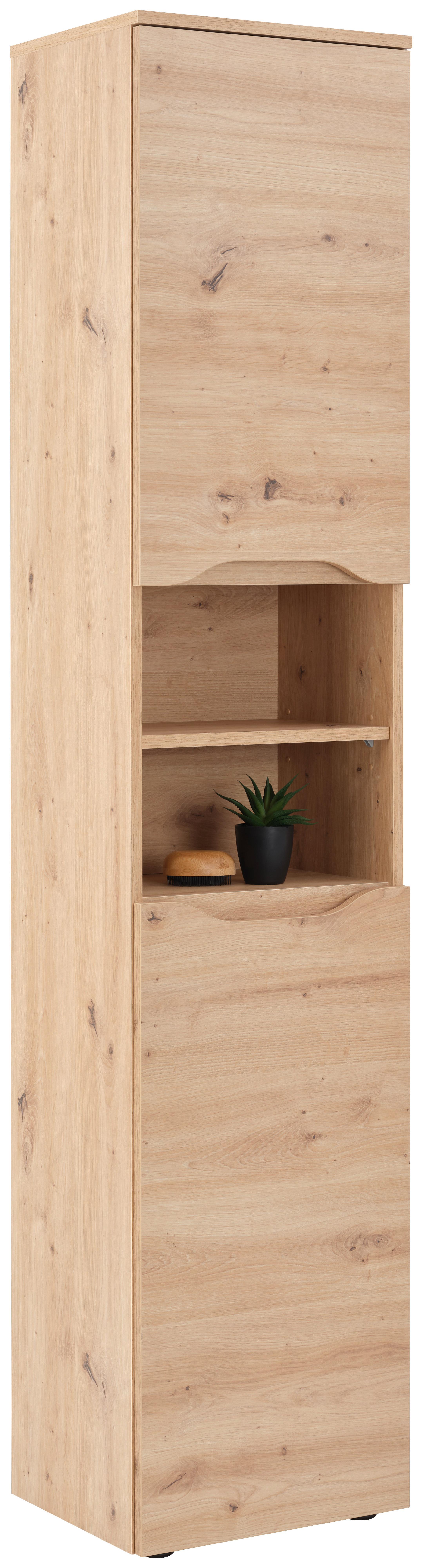 Badezimmer Hochschrank Giga 40x190 cm Eichefarben