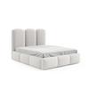 Polsterbett Bero Boucle Weiß, Lf: 180x200 Cm - Ecru/Buchefarben, Trend, Holz/Textil (180/200cm)