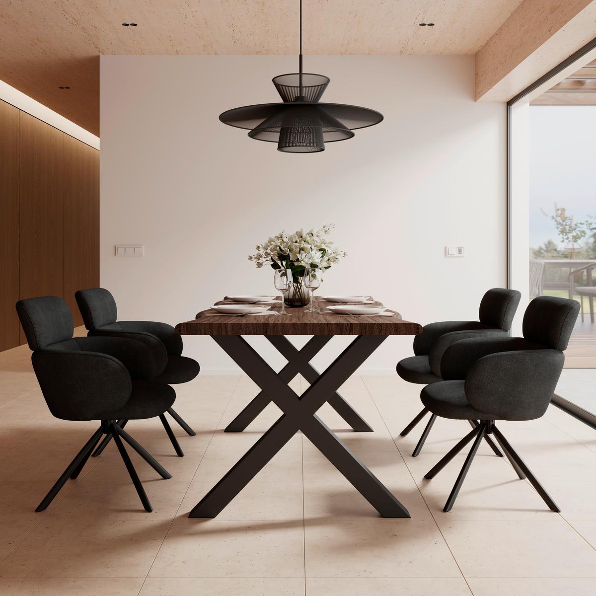 ŽIDLE S PODRUČKAMI LIORA - černá, Moderní, kov/textil (58/84/61cm) - Bessagi Home