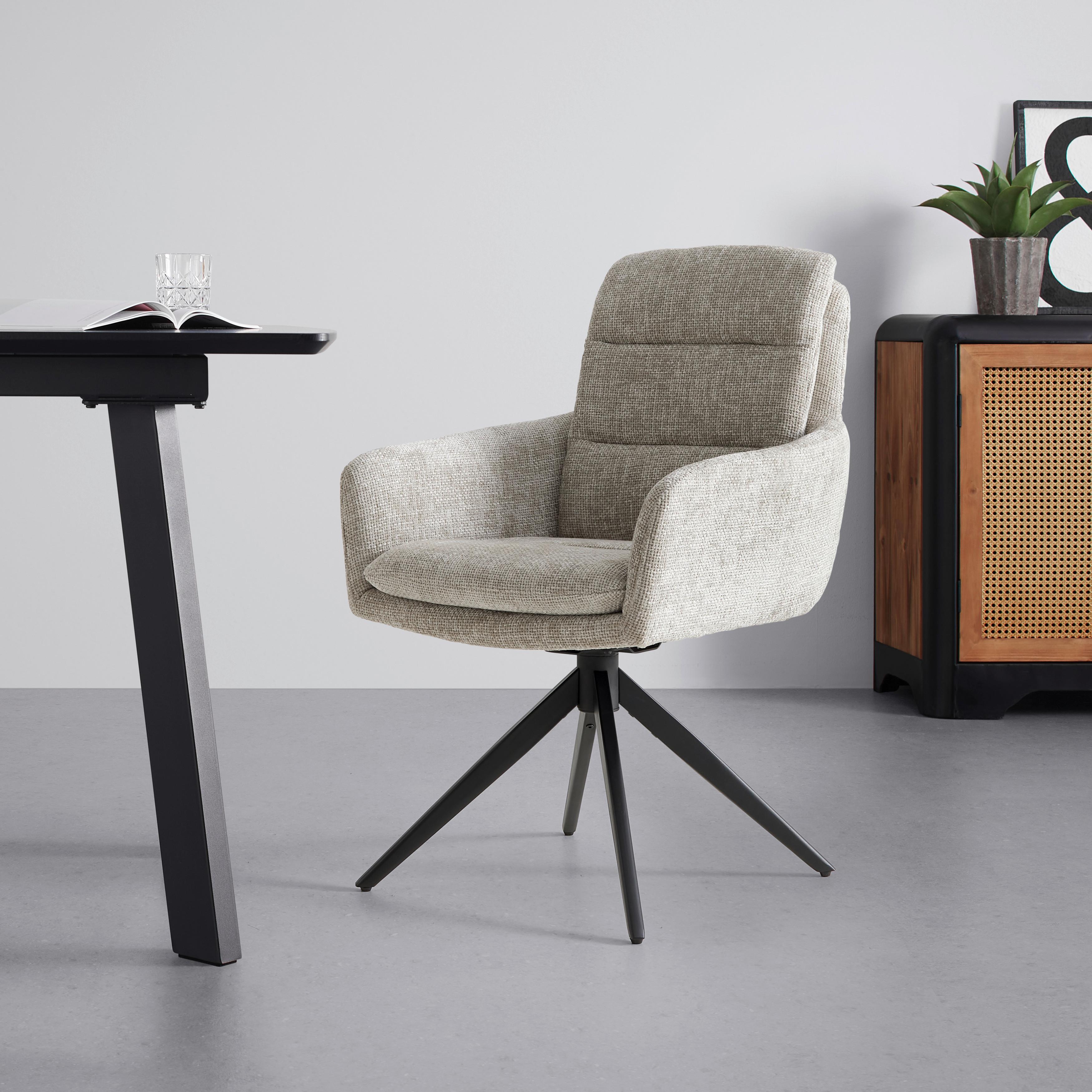 ŽIDLE S PODRUČKAMI LAURIN - světle šedá, Moderní, kov/dřevo (59/93/63cm) - Bessagi Home