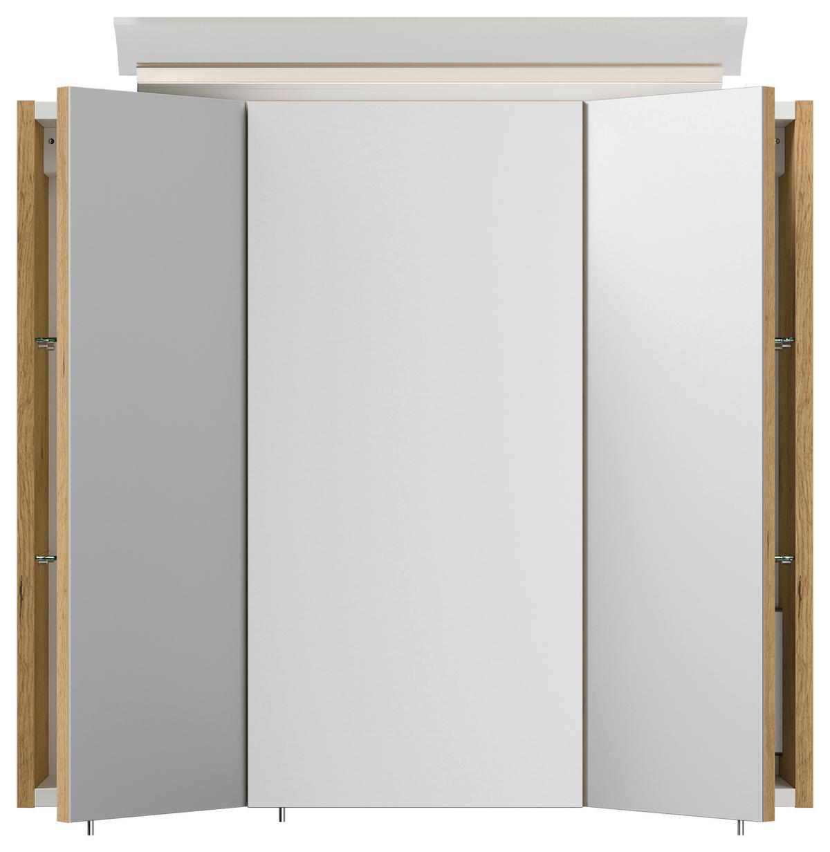 Spiegelschrank Eiche Dekor B: 70 cm - Eichefarben, MODERN, Glas/Holzwerkstoff (70/62/17cm) - MID.YOU