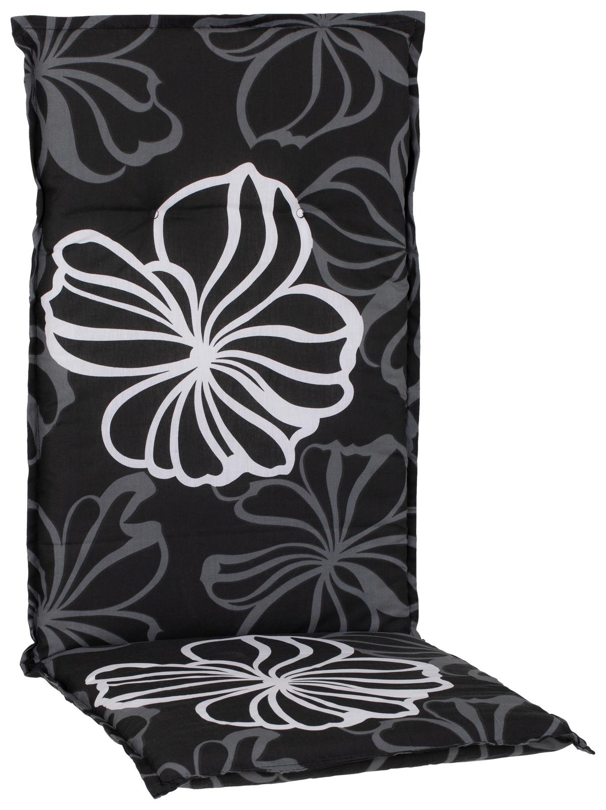 Hochlehnerauflage Genf 114x47 cm Schwarz/Grau - Schwarz/Grau, Basics, Textil (114/47/5cm) - Beo