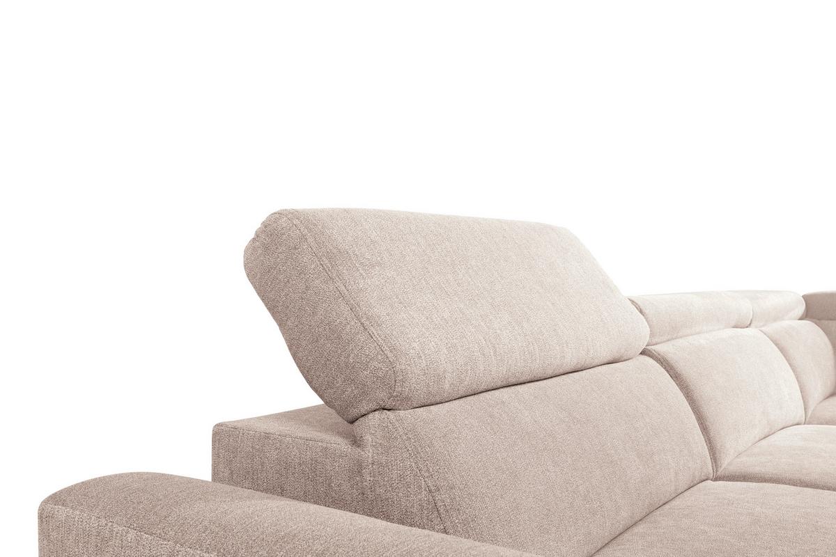 Ecksofa Lapis Creme S: 255/217 cm - Creme/Schwarz, KONVENTIONELL, Textil (255/217cm) - MID.YOU