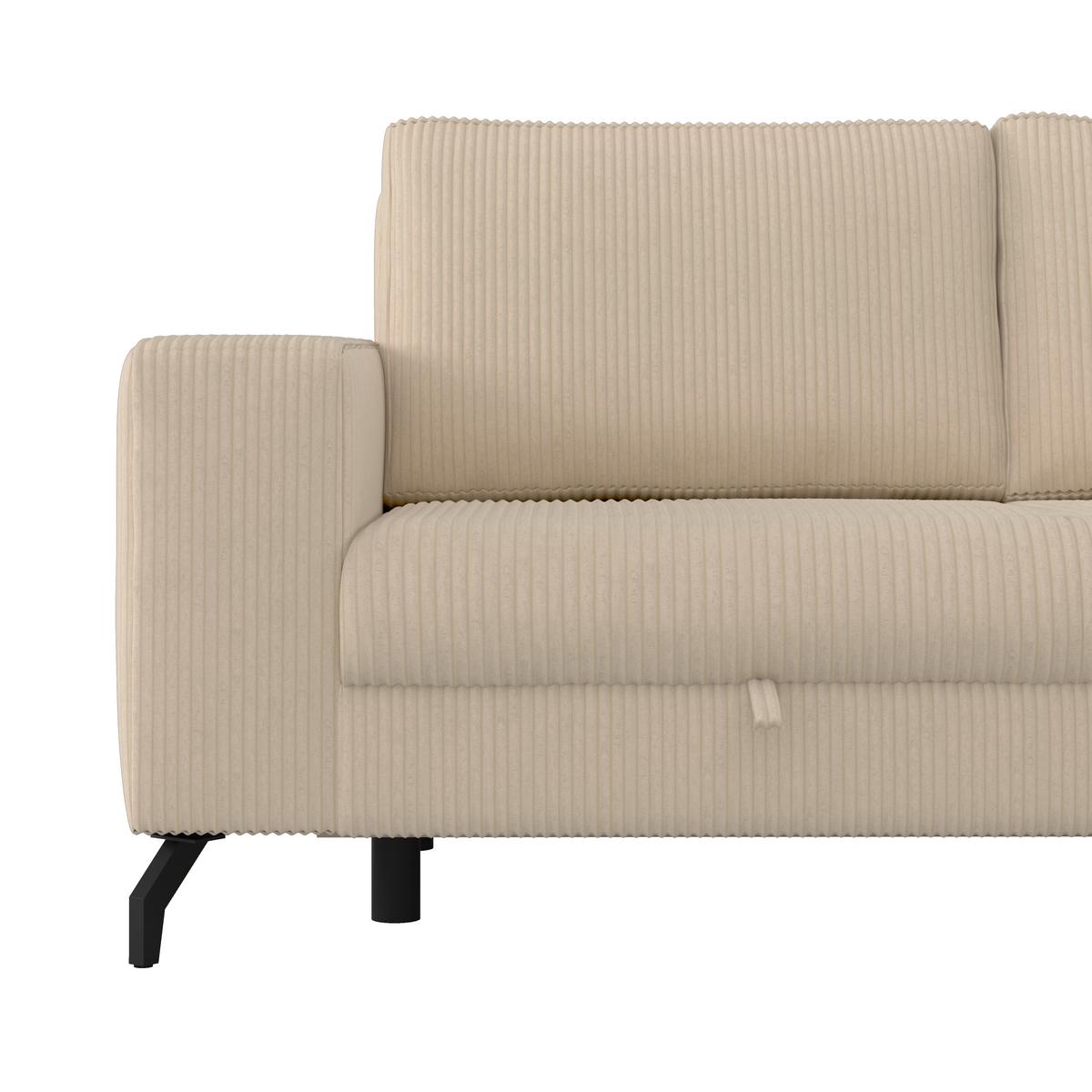 Rohová sedačka CLOUD, oboustranná, krémová - krémová, Trend, textil (290/178cm)