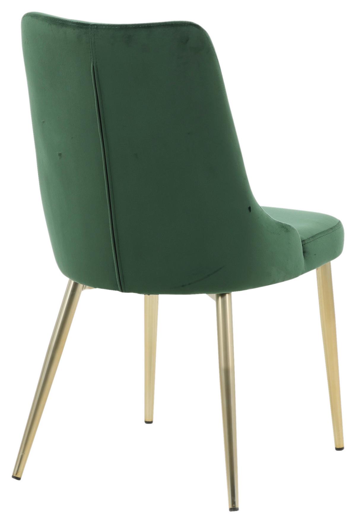 Stuhl-Set Velvet Deluxe - Goldfarben/Grün, Design, Kunststoff/Textil (50/88.5/66cm) - Livetastic