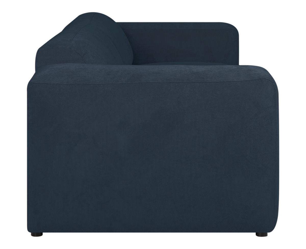 3-sitzer-sofa Hannah Blau B: 247 Cm - Blau/Schwarz, Design, Textil (247/75/104cm) - MID.YOU