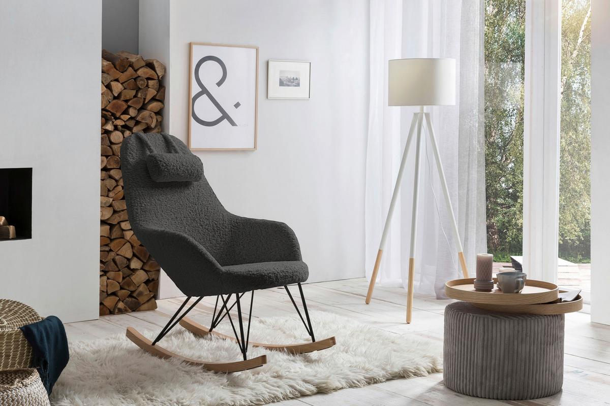 Odkládací stolek světle šedá - světle šedá, Design, kompozitní dřevo/textil (50/50/45cm) - Livetastic
