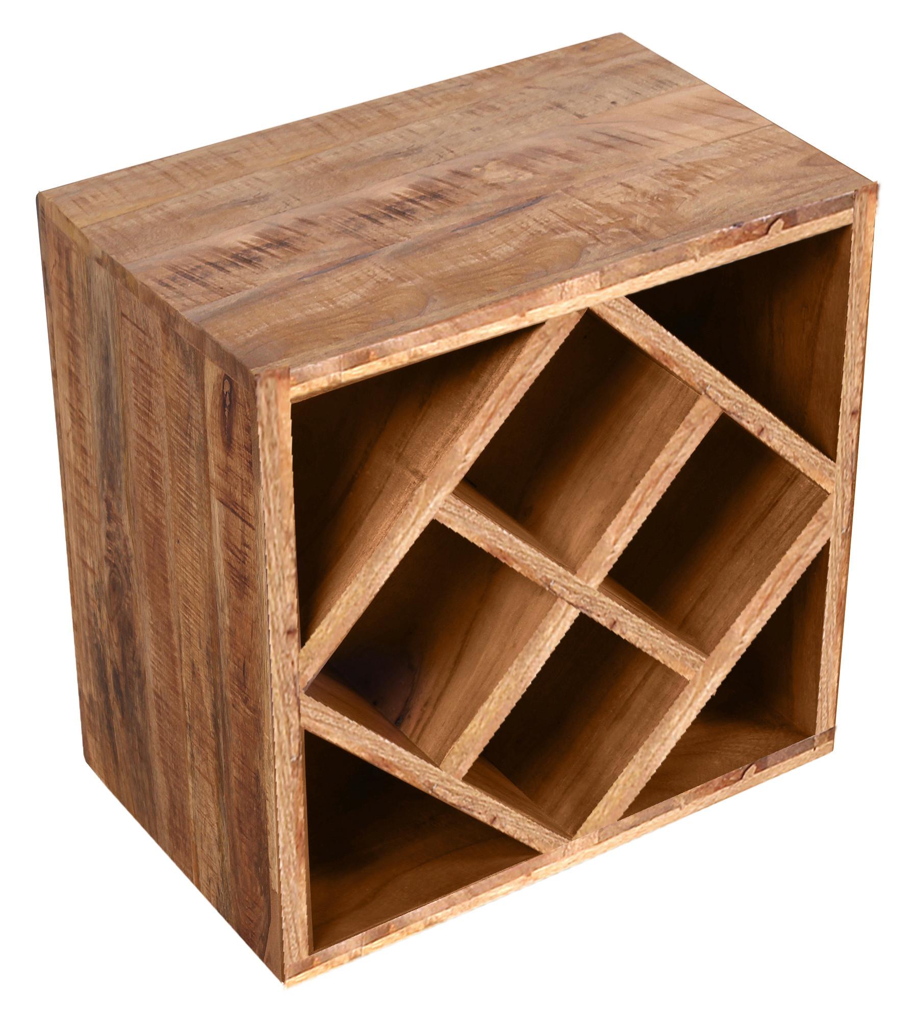 Weinregal Naturfarben B: 40 cm - Naturfarben, Design, Holz (40/40/25cm) - Livetastic