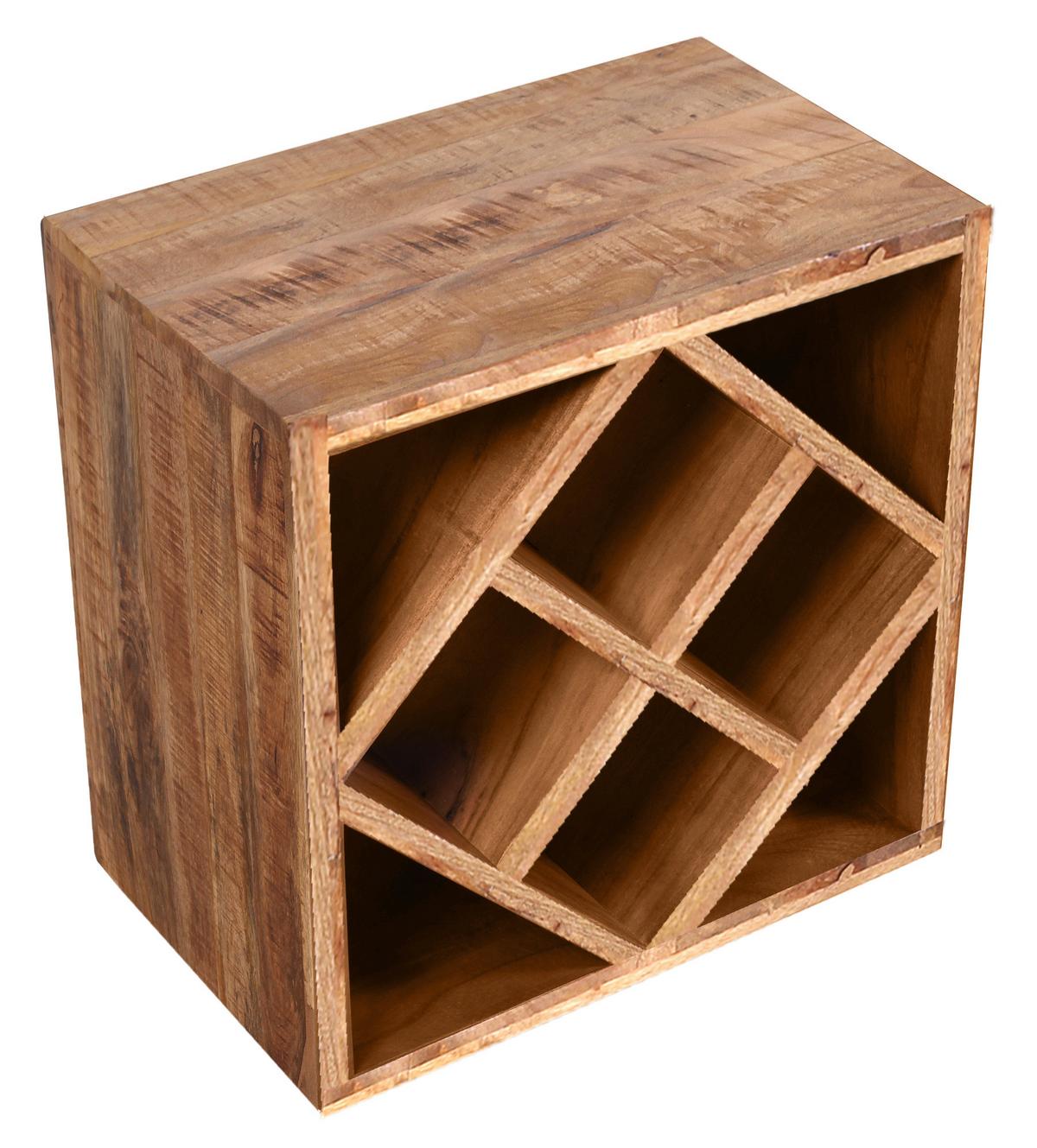 Weinregal Naturfarben B: 40 cm - Naturfarben, Design, Holz (40/40/25cm) - Livetastic