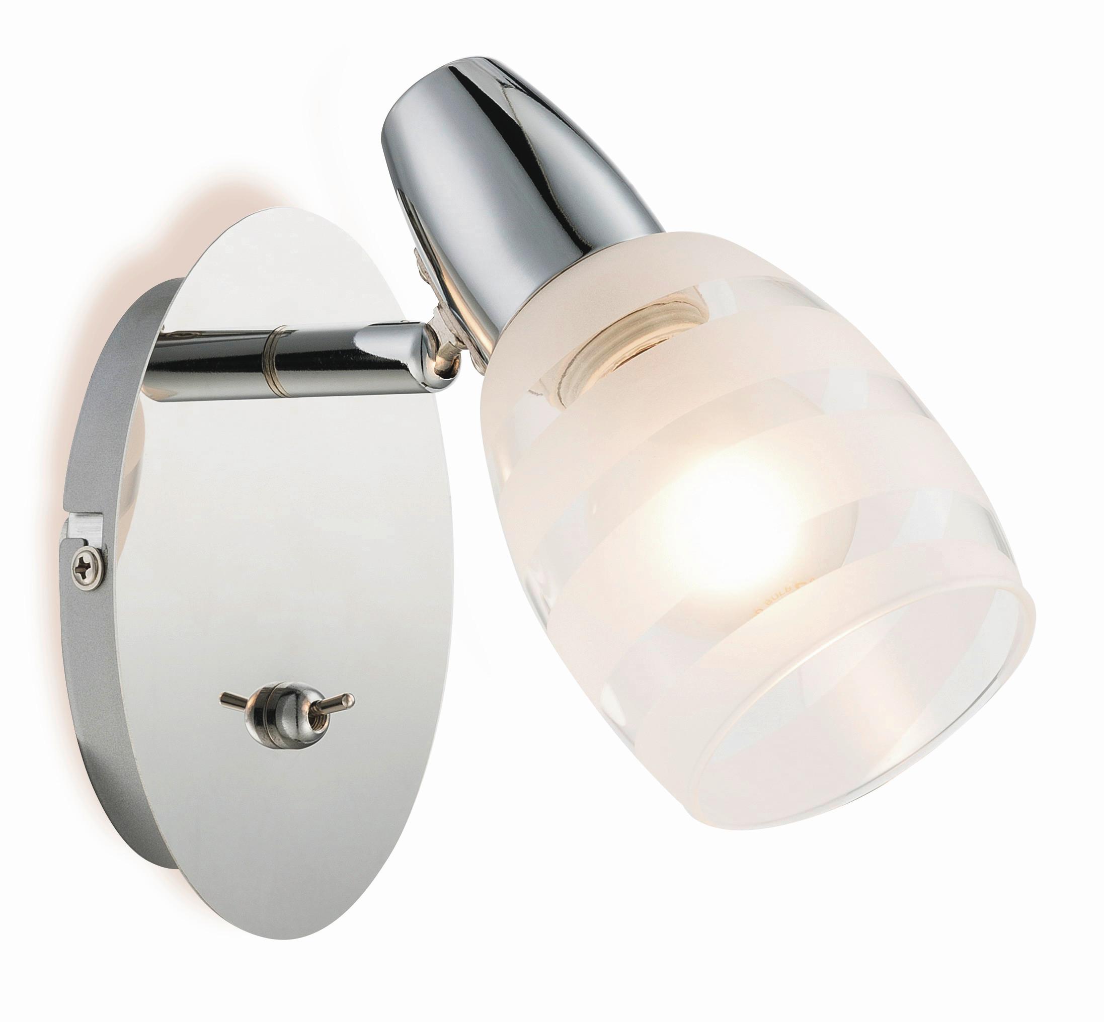 Strahler Dija 1-Flammig verstellbar Ø 9 cm - Klar/Chromfarben, KONVENTIONELL, Glas/Metall (9/13cm) - James Wood