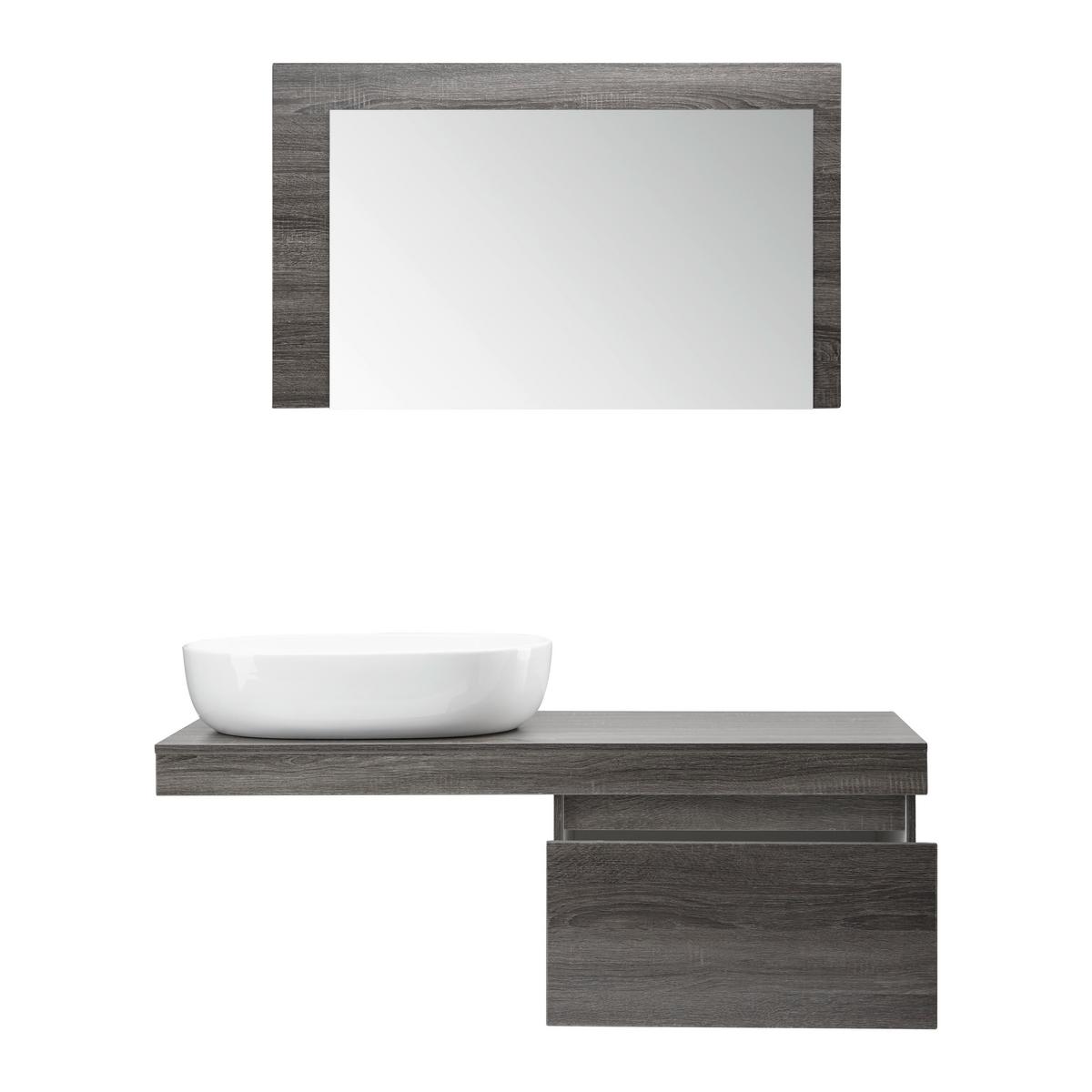 Koupelna Domenico šířka 120cm - bílá/šedá, Moderní, sklo/keramika (120/40/50cm) - P & B