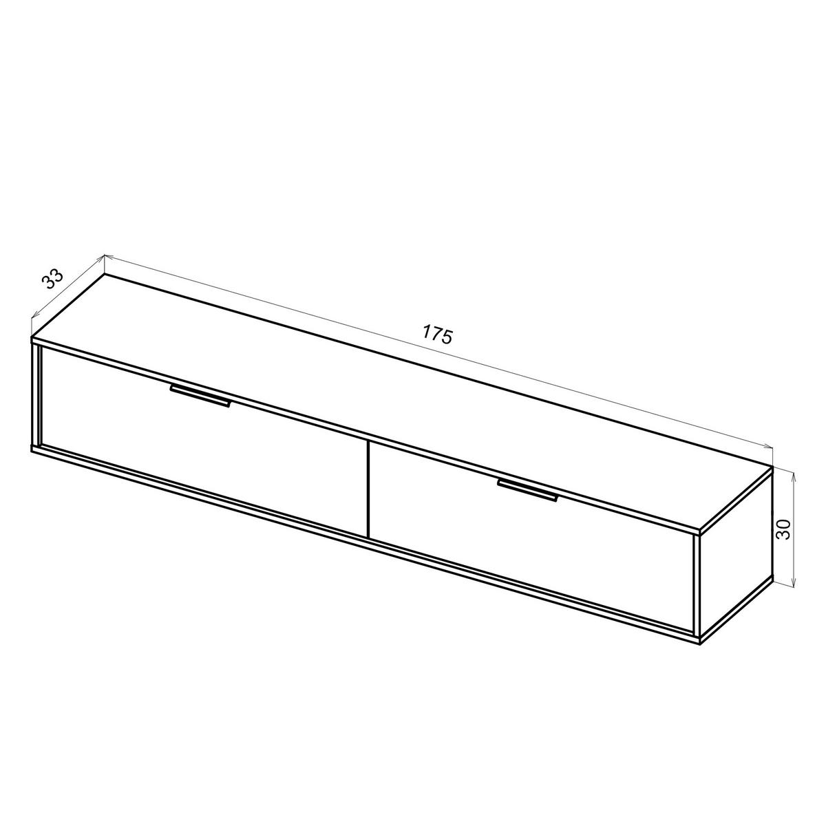 Lowboard Calmo Schwarz B: 175 Cm - Schwarz, Design, Holzwerkstoff (175/30/33cm) - Livetastic