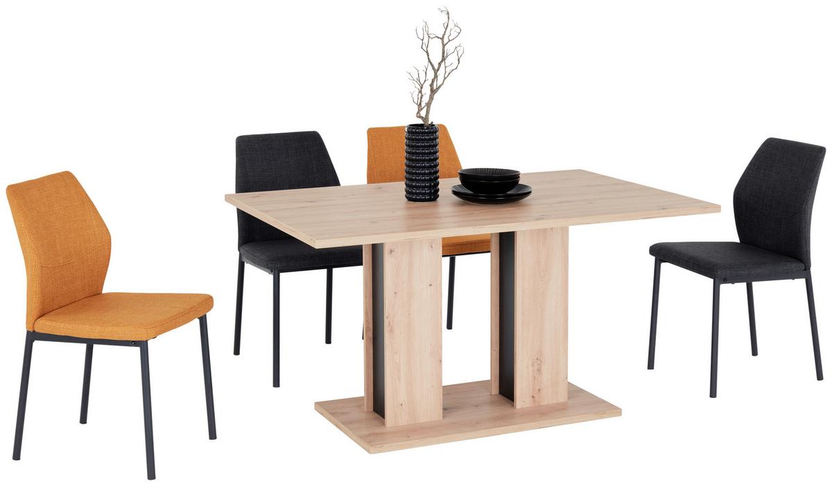 Étkezőasztal Aron 138 - fekete/Artisan tölgy, Konventionell, faalapú anyag (138/74/90cm)