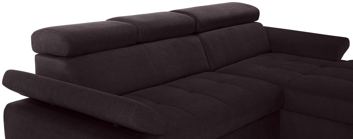 Ecksofa Mit Bettkasten Perry Aubergine 292x183 Cm - Silberfarben/Aubergine, Design, Textil (292/183cm) - Livetastic